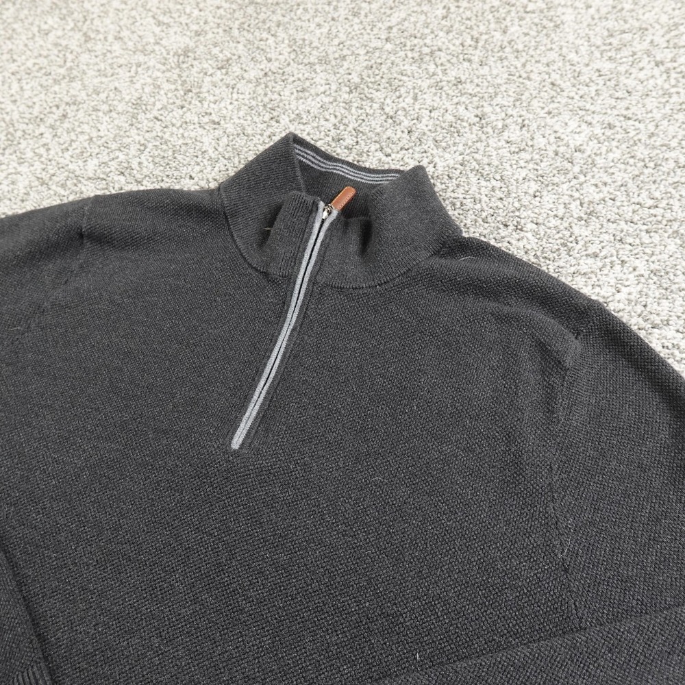 Tommy Bahama Sweater Mens M Gray 1/4 Zip Mock Neck Knit‎ Pullover IslandZone Top